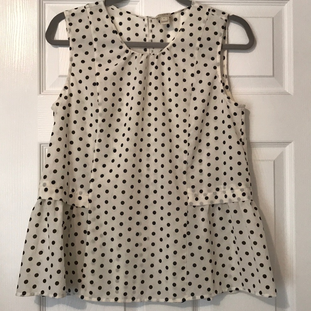 J. Crew polka dotted peplum top